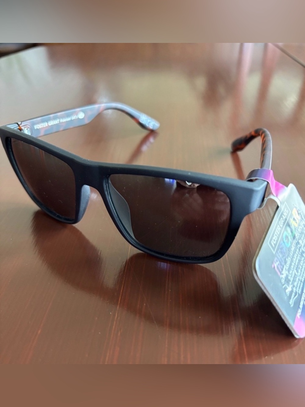 Foster Grant TruPolar Polarized 100% UVA-UVB,black/brown frame,black mirror lens